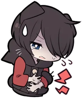 😵 Anime, Chibi, Kawaii, Traurig, Krank, Verärgert whatsapp sticker