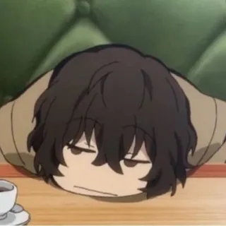 ⛓ Dazai Bungo Stray Dogs animé, personnage, endormi, Dazai, Bungo Stray Dogs whatsapp sticker