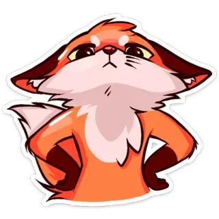 👿 лиса, мультфильм, животное, наклейка telegram sticker