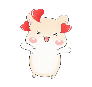 ❤️ kawaii, carino, cuore, adorabile, cartone animato, felice, animale telegram sticker