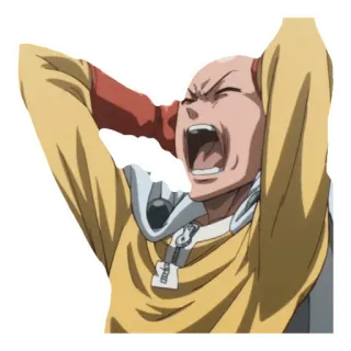 🤣 Saitama One-Punch Man Saitama, One-Punch Man, anime, zestresowany, sfrustrowany, zły telegram sticker