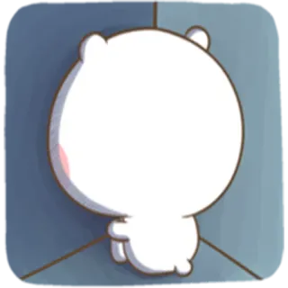 😔 Bär, traurig, Cartoon, süß, einsam, Ecke telegram sticker