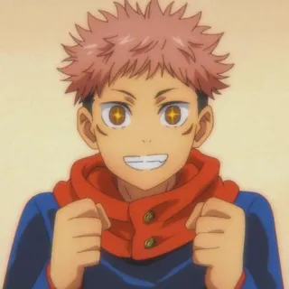 🤩 Yuji Itadori Jujutsu Kaisen Anime, Manga, Charakter, lächelnd, Yuji Itadori, Jujutsu Kaisen telegram sticker