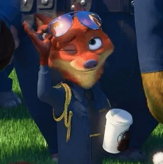 🦊 Nick Wilde Zootopia fox, police, zootopia, disney, officer, cartoon telegram sticker