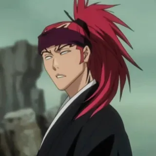 🙄 Renji Abarai Bleach Renji Abarai, Bleach, anime, red hair telegram sticker