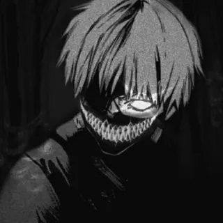 😖 Ken Kaneki Tokyo Ghoul アニメ, 漫画, グール, マスク, ダーク, ホラー telegram sticker