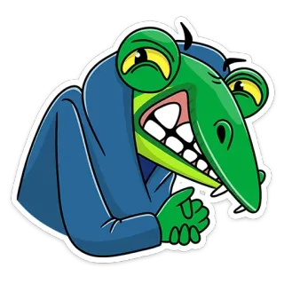 😈 cartoon, groen, personage, wezen telegram sticker