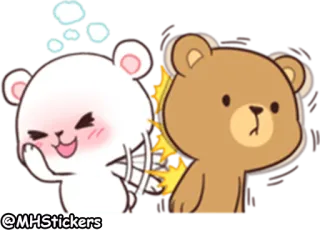 💥 @MHStickers osos, dibujos animados, lindo, pegatina whatsapp sticker