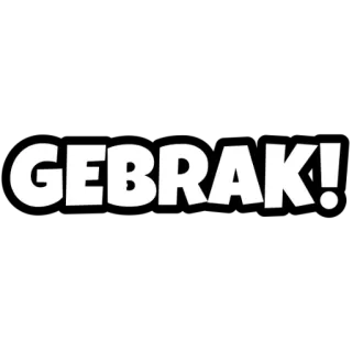 🔨 GEBRAK! texte, blanc, noir, mot telegram sticker