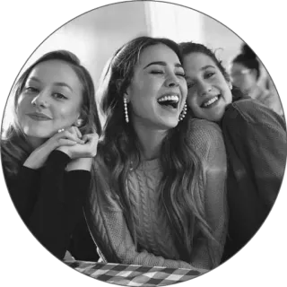 ☁️ femmes, filles, amitié, portrait, souriant, heureux telegram sticker