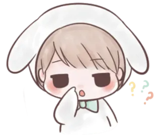 😦 lucu, kartun, kelinci, karakter, kawaii telegram sticker