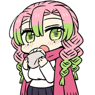 😳 Mitsuri Kanroji Demon Slayer anime, cute, kawaii, chibi, demon slayer, mitsuri kanroji, sticker telegram sticker