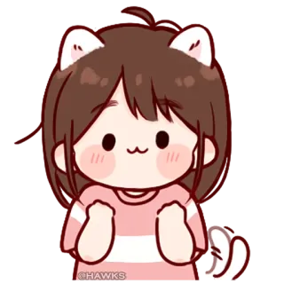 💞 cat, anime, kawaii, cute, girl telegram sticker