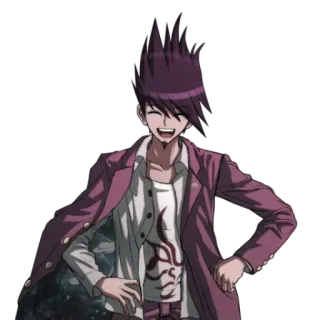 😄 Kaito Momota Danganronpa V3: Killing Harmony Anime, Kreskówka, Szczęśliwy, Gra wideo whatsapp sticker