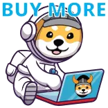 🥰 BUY MORE doge, astronaute, ordinateur portable, acheter plus, meme, crypto, espace, chien whatsapp sticker