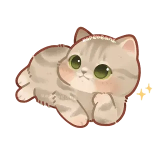 🙂 kapebeans kucing, anak kucing, lucu, hewan, peliharaan, kawaii, ilustrasi whatsapp sticker