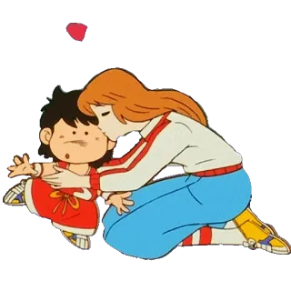 😘 cartoon, anime, affection, kiss, hug, family telegram sticker