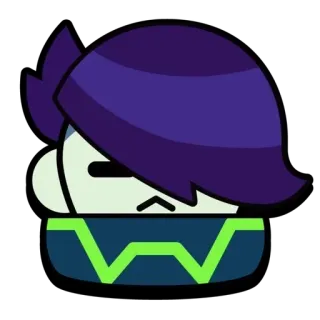 🤨 贴纸, 卡通, 角色, 紫色头发, 头像 telegram sticker