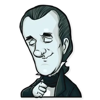 😌 homme, dessin animé, portrait, sérieux telegram sticker