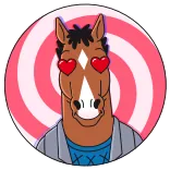 😍 BoJack Horseman caballo, dibujos animados, amor, ojos de corazón, programa de televisión whatsapp sticker