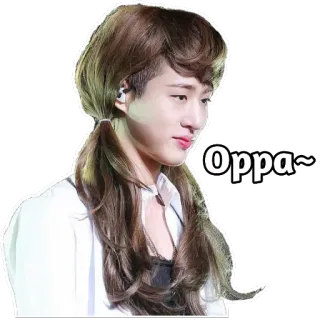 😊 Oppa~ Oppa, Coreano, Asiatico, Maschio, Capelli, Divertente, Parodia, Adesivo whatsapp sticker