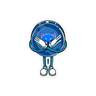 🙅‍♂ cartoon, dog, dab, meme, blue whatsapp sticker