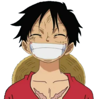 😁 Monkey D. Luffy One Piece アニメ, マンガ, ワンピース, モンキー・D・ルフィ, 麦わら帽子, 漫画 telegram sticker