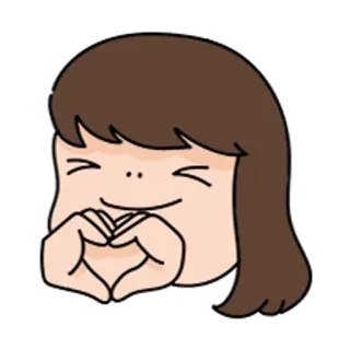 🐼 卡通, 女孩, 爱心, 爱, 可爱, 微笑, 快乐 telegram sticker