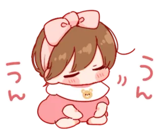 🎭 うんうん desenho animado, fofo, anime, menina whatsapp sticker