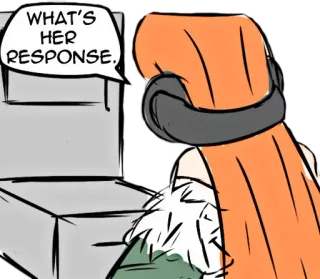 🤥 WHAT'S HER RESPONSE. Cartoon, Comic, Frage, Dialog telegram sticker