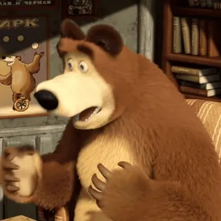 🧸 Bear Masha and the Bear bear, cartoon, animation, friendly, cute telegram sticker