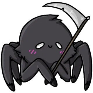 🔪 spin, schattig, dood, magere hein, zeis, cartoon, kawaii, halloween telegram sticker