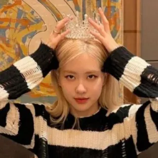 👑 Rose kpop, rose, blackpink, singer, crown telegram sticker