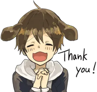 😄 Thank you! terima kasih, telinga anjing, anime, syukur telegram sticker