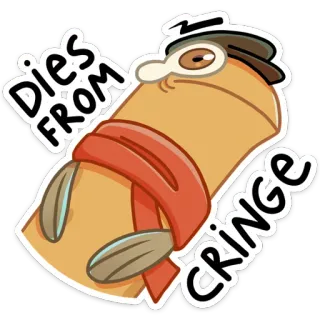 😱 Dies From Cringe 尬, 表情包, 幽默, 搞笑, 卡通 telegram sticker