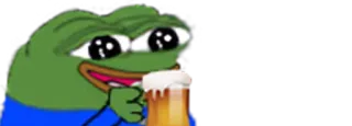 🍺 Pepe the Frog frog, pepe, meme, beer, drinking telegram sticker