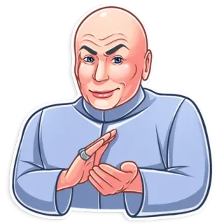 👏 Dr. Evil Austin Powers kẻ phản diện, phim, hói, ác quỷ, Tiến sĩ Ác ma telegram sticker
