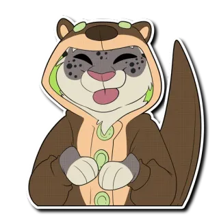 😊 otter, animal, cute, cartoon, kigurumi telegram sticker