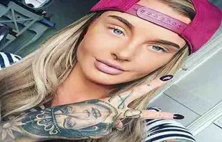 😍 mulher, tatuagem, garota, retrato, mão, pessoa whatsapp sticker