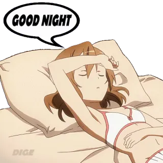 🛌 GOOD NIGHT good night, anime, sleep, tired, bed telegram sticker