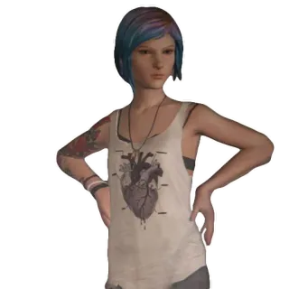 🧐 Chloe Price Life is Strange videogioco, Chloe, Life is Strange, anime, canottiera telegram sticker