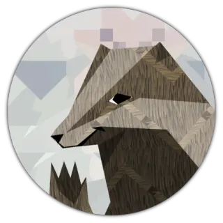 😶 animal, wolf, fox, geometric, nature, wilderness telegram sticker