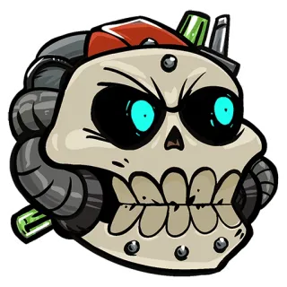 😡 Schädel, Roboter, Cyberpunk, Cartoon telegram sticker