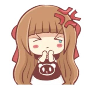 😠 Anime, Wütend, Cartoon, Chibi, Niedlich, Mädchen telegram sticker
