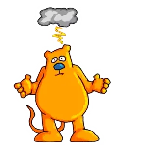 ⚡ cartoon, bear, thunder, cloud, lightning, weather, confused telegram sticker