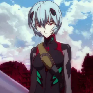 📨 Rei Ayanami Neon Genesis Evangelion Аниме, Рей Аянами, Евангелион, Ева, Девушка, Персонаж whatsapp sticker