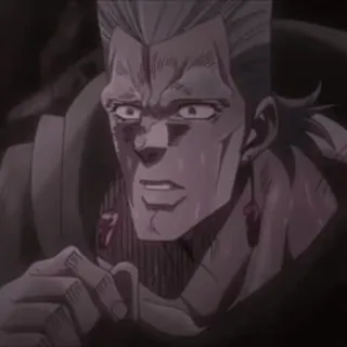 🤣 Jean Pierre Polnareff JoJo's Bizarre Adventure anime, sweating, worried, polnareff telegram sticker