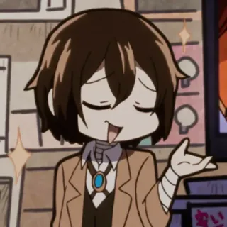 ☠️ Osamu Dazai Bungo Stray Dogs Anime, Bungo Stray Dogs, Osamu Dazai, Dazai, Süß, Sticker, Chibi telegram sticker