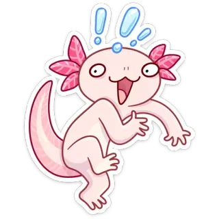 😱 Axolotl, Cartoon, Tier, Niedlich, Sticker telegram sticker