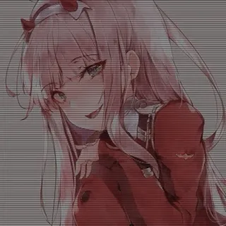 😂 Zero Two Darling in the Franxx Anime, Zero Two, Darling in the Franxx, Fille anime, Cheveux roses whatsapp sticker